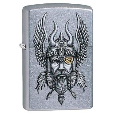 Imagem de Zippo Isqueiro Viking Warrior Design Street Cromado, tamanho único (29871)