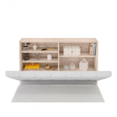 Imagem de Cabeceira Box Solteiro Isis Amarula Com Capitonê Branco