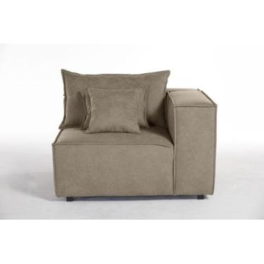 Imagem de Sofá Dominó Canto 1,10 Braço 0,30 Espuma D28 Mola Bonel Percinta Itali