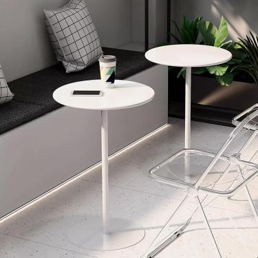 Imagem de Mesa de centro pequena com altura de balcão, mesa de bar redonda, mesa de centro, sofá, mesa de jantar para sala de estar, mesa de coquetel de metal, uma cor, 40x40x50cm