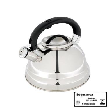 Imagem de Chaleira Aço Inox 3 Litros Fundo Triplo Diletta Preta - MOR