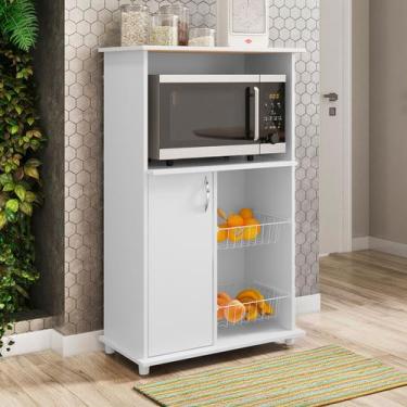 Imagem de Balcão de Cozinha Siena 1 Porta Branco New - Pnr Móveis, Branco, Moder