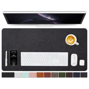 Imagem de Tapete de mesa de couro envelhecido - Almofada de mesa de poliuretano antiderrapante para escritório e casa - Organização de mesa e acessórios - Ideal para mouse pad grande e tapetes de mesa em cima