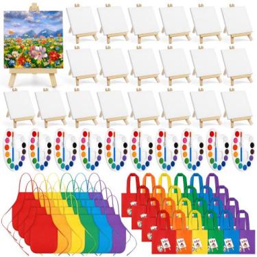 Imagem de Conjunto de pintura em aquarela Aodaer 96 peças com cavaletes e sacola