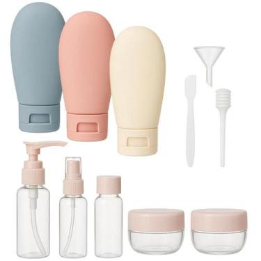 Imagem de Kit Frascos Para Viagem Higiene e Cuidados Com Necessaire 10 pçs - Hom