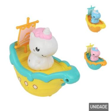 Imagem de Barco de Plástico à Fricção com Unicórnio Color - Tudo em Caixa - Gené