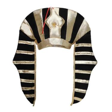 Imagem de JIAHG Chapéu de faraó egípcio TUT fantasia de rei para Halloween Faraó Cleópatra fantasia cosplay festa de fantasia