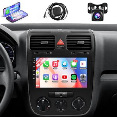 Imagem de Leadfan Rádio veicular Android para Volkswagen Passat Jetta Tiguan sem fio CarPlay Android Auto, tela sensível ao toque estéreo de 10,1 polegadas para câmera VW Jetta GPS Navi Bluetooth WiFi FM SWC