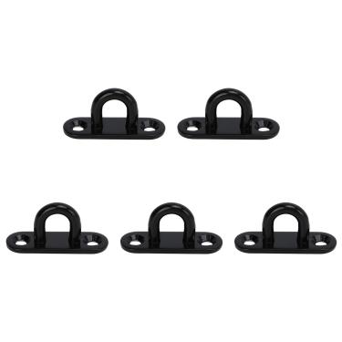 Imagem de Phefop Placa de Aço Inoxidável, Gancho de Teto Com Rolamento de Carga, Fivela de Fixação, Preto Oval Com Lustres de Teto, Ventiladores, Sacos de Areia, Balanços (5mm)