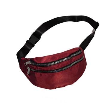 Imagem de Pochete Bolsa Academia Cintura 2 Compartimentos Cor:vinho - GXM