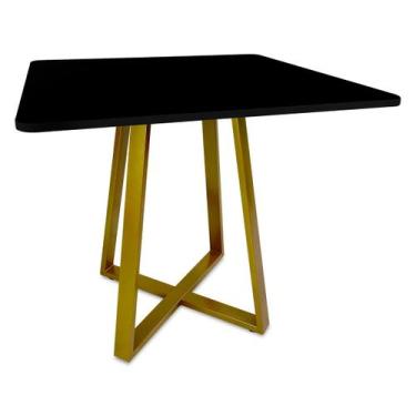 Imagem de Mesa De Jantar Para Cozinha Em aço Estilo Industrial Gizé Tampo Quadra