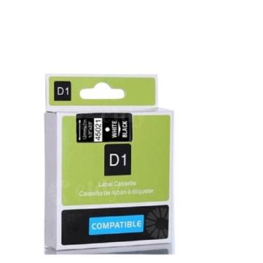 Imagem de Fita Compatível Dymo D1 45021 Preta Letra Branca 12mm - Genérica Dymo