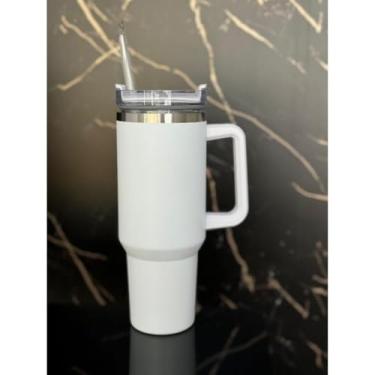 Imagem de Copo Original Termico Com Tampa e Canudo 12 Litros Ideal Para Hidratacao Garrafa Com Canudo(BRANCO)