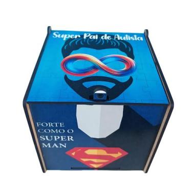 Imagem de Caixa Exclusiva Dias dos Pais Heróis para Pai de Autistas + Chaveiro -