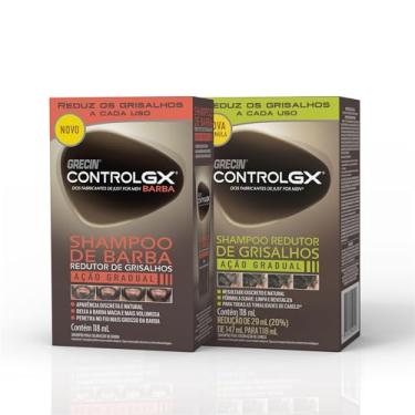 Imagem de Grecin Control GX Shampoo Redutor Gradual de Grisalho 118ml e Control Gx Shampoo De Barba Redutor Grisalhos 118ml
