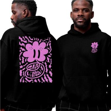 Imagem de Moletom Canguru Com Capuz‎ Urban Pink Flower Street Abstract-Unissex