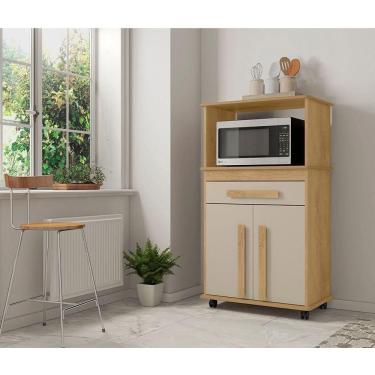 Imagem de Balcão Armário Multiuso Toronto 2 Portas 1 Gaveta Cinamomo/off-white