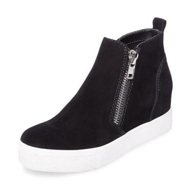 Imagem de Steve Madden Tênis feminino Wedgie, Camurça preta, 6