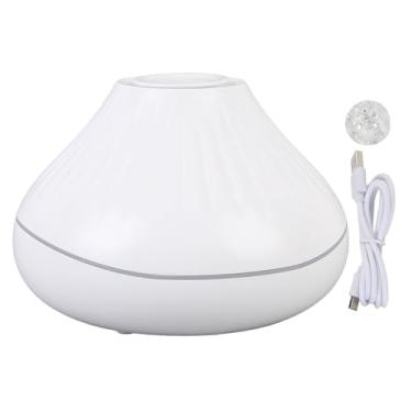 Imagem de Flame Difusor Umidificador 7 Cor Flame Essential Oil Difusor Umidificador com Crystal Ball Luz Ambiente para Home Office Studio ABS PP 160ml Tanque de Água (Branco)