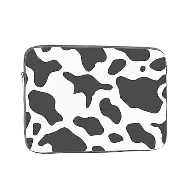 Imagem de Capa para laptop preta e branca com estampa de vaca de 13 polegadas, bolsa de transporte para computador, à prova de choque, capa protetora para notebook, bolsa portátil para laptop, bolsa à prova