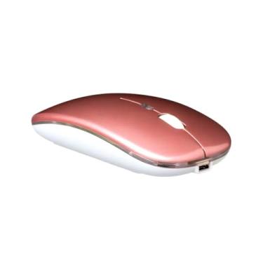 Imagem de Mouse Sem Fio Wireless Recarregavel Led Rgb 2,4GHz Bluetooth Ergonômico Silencioso Preto Rosa Cinza (Rosa)