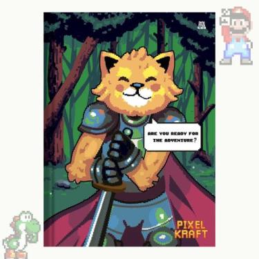Imagem de Caderno Pixel Kraft capa dura 80 folhas - Animativa