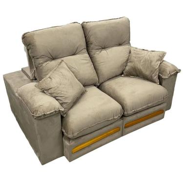 Imagem de Sofá Libano 2 Lugares Retrátil e Reclinável 180cm Tecido Veludo Aifos Cor Bege