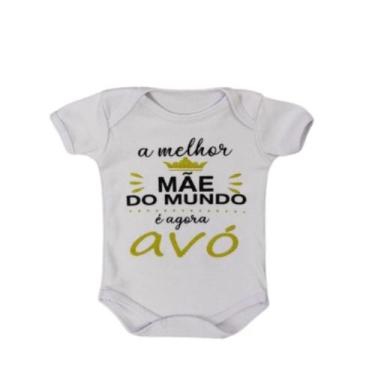 Imagem de Body Infantil Manga Curta Branco Temático Bebê Frase 100% Suedine - Sa