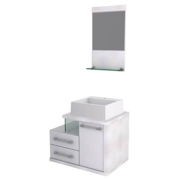 Imagem de Gabinete Para Banheiro C-cuba Q355 E Espelheira Legno 651 Branco Chess C-branco Chess