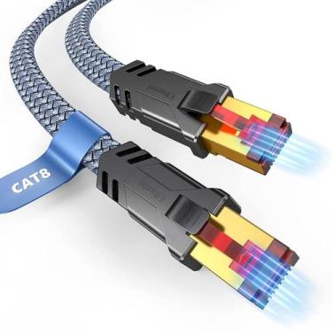 Imagem de Cabo Ethernet Snowkids Cat 8 1m 40 Gbps 2000 Mhz RJ45