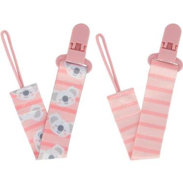Imagem de Kit Prendedor de Chupeta Buba Coala Rosa