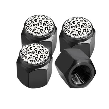 Imagem de Pacote com 4 tampas de haste de válvula de pneu, tampas de haste de roda de carro, tampas de válvula de ar de alumínio, ajuste universal para carros, SUVs, caminhões, bicicletas e motocicletas