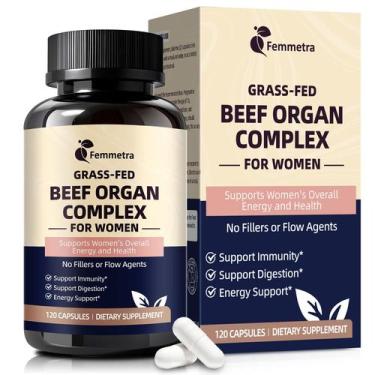 Imagem de Suplemento Femmetra Beef Organ Complex para mulheres 60 cápsulas