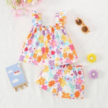 Imagem de Conjunto de Shorts Floral para Meninas (0-2 Anos) - Verão, 3-6 meses, 