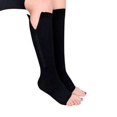 Imagem de Meia Esportiva de Compressão para Panturrilha Preta L,XL - marca