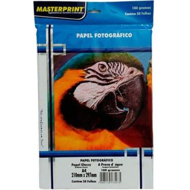 Imagem de Kit 10 Pacotes Papel Fotográfico 180gr Glossy - 500 Folhas  MASTERPRIN