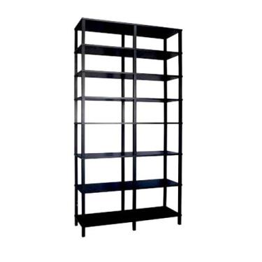 Imagem de Estante Preta 8 Prateleiras Preta Evolukit 116x38x221