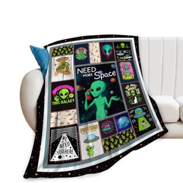 Imagem de Cobertor alienígena para crianças e bebês, macio, aconchegante, quente, felpudo, decoração de quarto, cobertor para meninas, adultos, sofá, roupa de cama 127 x 101 cm