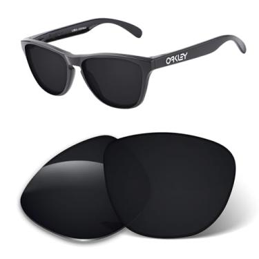 Imagem de Lentes de substituição de 1,6 mm compatíveis com óculos de sol Oakley Kids Frogskins XS Youth OJ9006, antiarranhões (preto escuro)