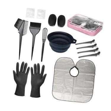 Imagem de Kokiya Kit de tintura de cabelo com luvas, escova e tigela, grampo de cabelo, kit portátil para coloração de cabelo em salão de cabeleireiro em casa, Rosa
