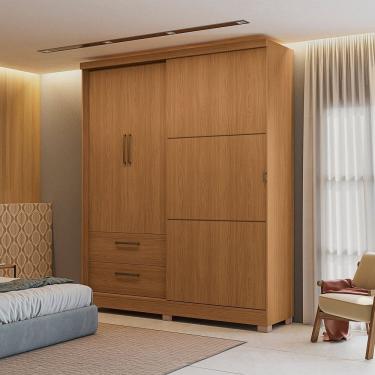 Imagem de Guarda-roupa Solteiro de 3 Portas Dormitório Flex Canela
