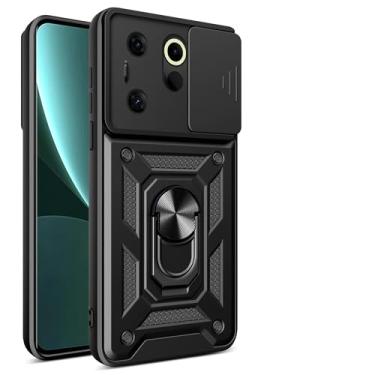 Imagem de Compatível com Tecno Camon 20 Premier Bracket Shell, com capa de lente de câmera deslizante compatível com Tecno Camon 20 Premier 5G CK9n capa preta