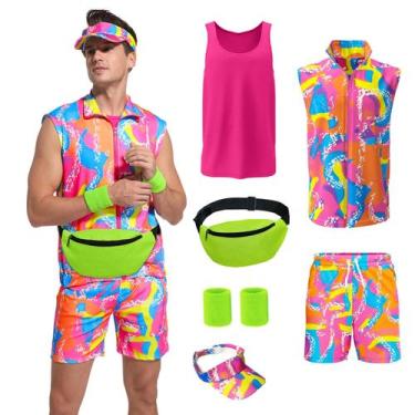 Imagem de Traje de treino ZOKJFDK 80s para cosplay de Halloween masculino