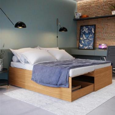 Imagem de Cama Modular Solteiro E Casal Com Auxiliar Móvel Mdf Uv Com Colchão D2