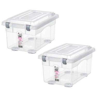 Imagem de Kit 2 Organizadores Decorativa Multiuso  4,3 L Transparente - Sanremo