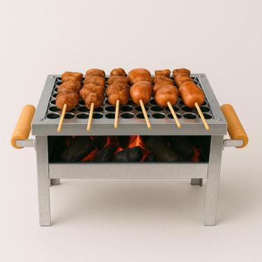 Imagem de Mini Churrasqueira em Aço com Grelha Inox Resistente e Prática de Tran
