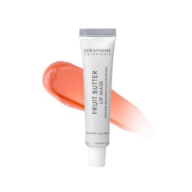 Imagem de Seraphine Botanicals Máscara labial restauradora de manteiga de frutas, bálsamo de gel noturno com manteiga de karité e óleo de semente de damasco – repara e hidrata lábios secos – vegano, sem