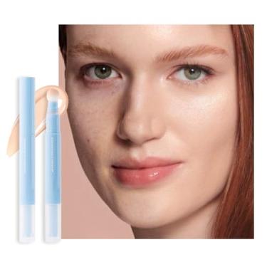 Imagem de HHLTOH Bastão corretivo para correção de cor, corretivo de lápis para olheiras, base para maquiagem facial à prova d'água, corretor de brilho sob os olhos, cobertura média, acabamento natural, 03