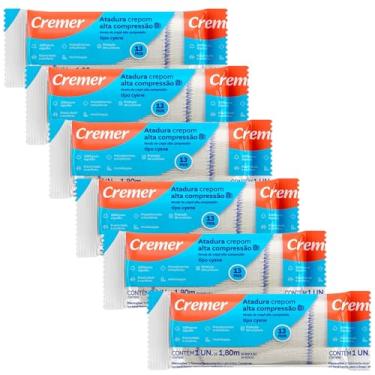Imagem de Atadura Estéril Crepom 13 Fios Tipo Cysne 10cm x 1,8m - Cremer | Kit com 6 Unidades