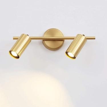 Imagem de Led 7w Lâmpada De Parede Moderna Ajustável Scoe Nordic Rotatable 360 ° H65 Refletor De Parede De Cobre Interior 1/2/3 Luzes Luminária Para Quarto Banheiro Toalete Penteadeira, Three Heads